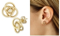 Macy's Diamond Accent Love Knot Earrings in 14K Yellow Gold